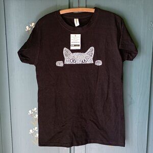 MEOW Cat Art T-Shirt NWT from LA Pop Art 100% Cotton